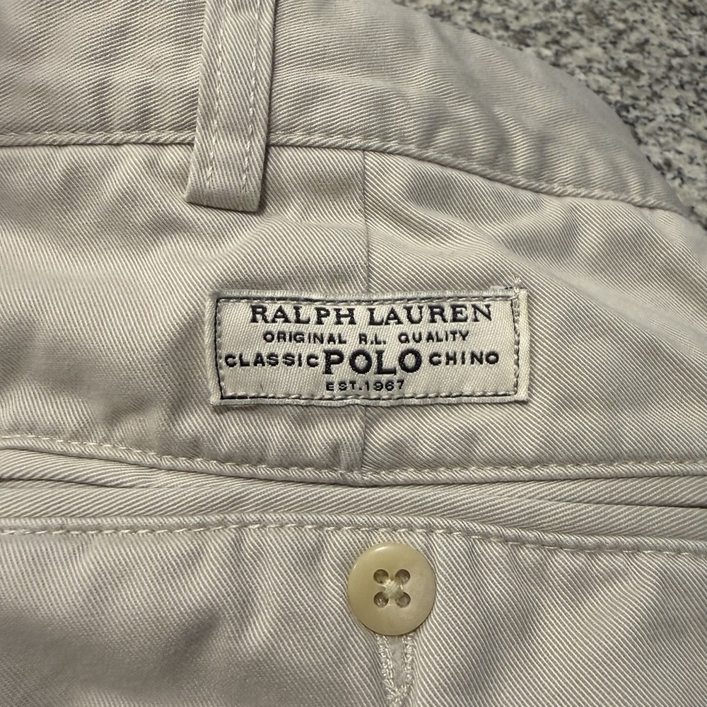 Polo Ralph Lauren Hammond Chinos Mens 36x30 Khaki Beige Pleated Cotton Pants